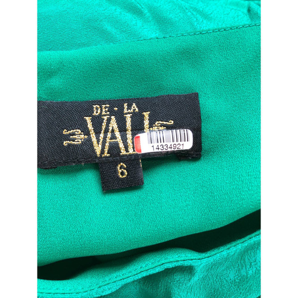De La Vali Presley Gown Long Balloon Sleeves Green US 6 - Picture 14 of 16